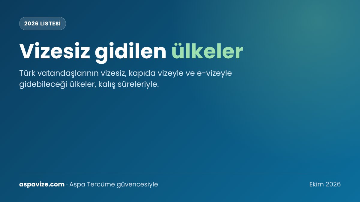Vizesiz gidilen ülkeler 2026 kapak görseli