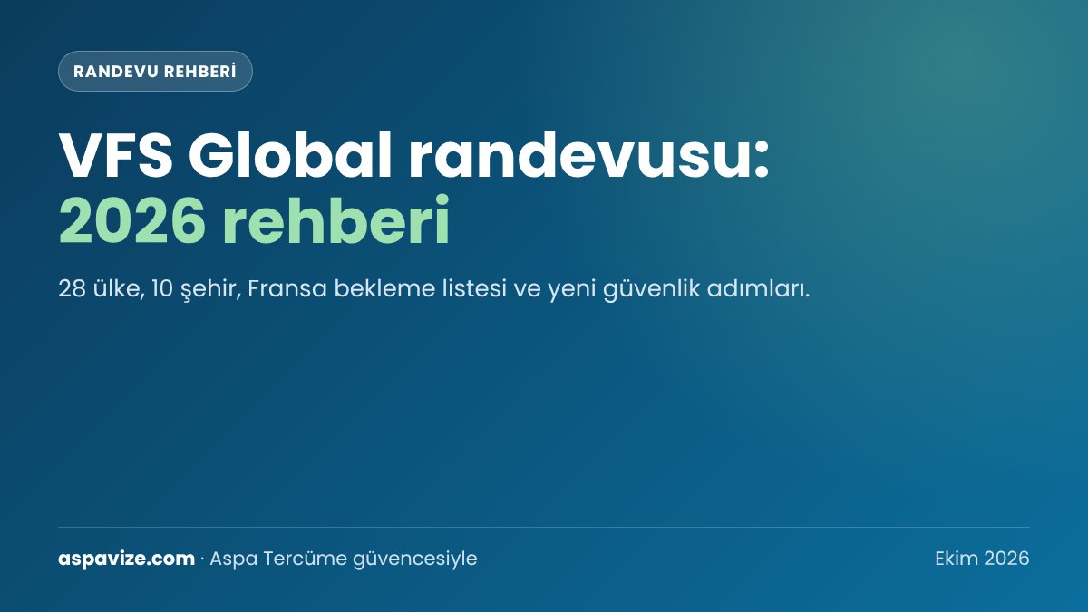 VFS Global Randevu Nasıl Alınır? Fransa Bekleme Listesi ve Ülke Listesi (2026)